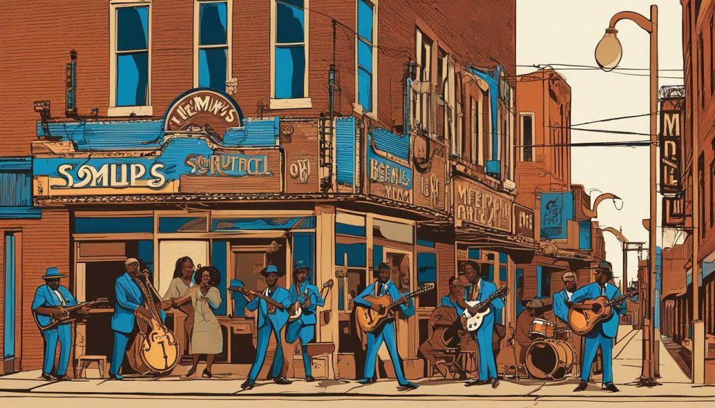 Musiciens jouant du blues à Memphis